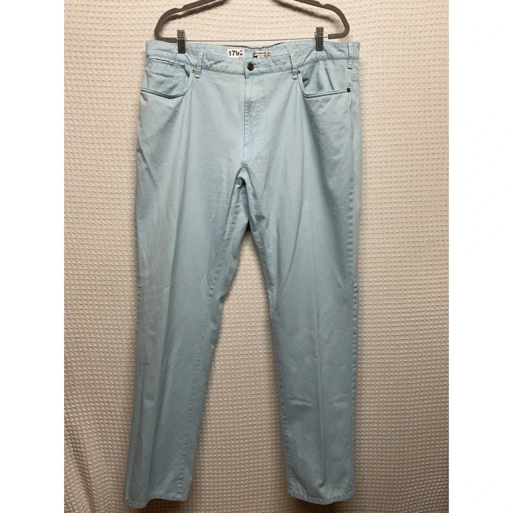 Peter Millar Chino Pants‎ Mens 40x33 Straight Blue Pima Cotton Golf
